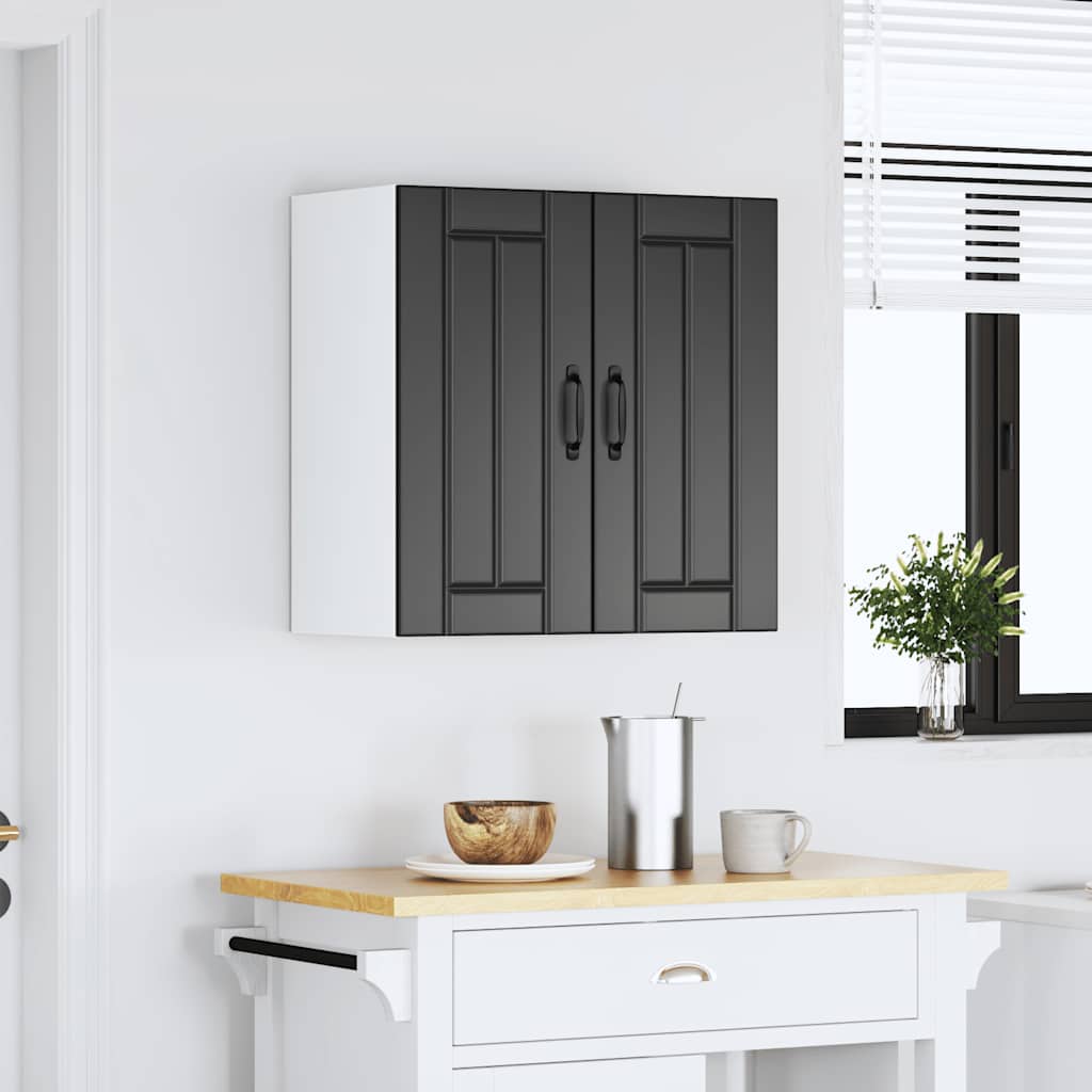 vidaXL Küchen-Hängeschrank Lucca Schwarz Holzwerkstoff