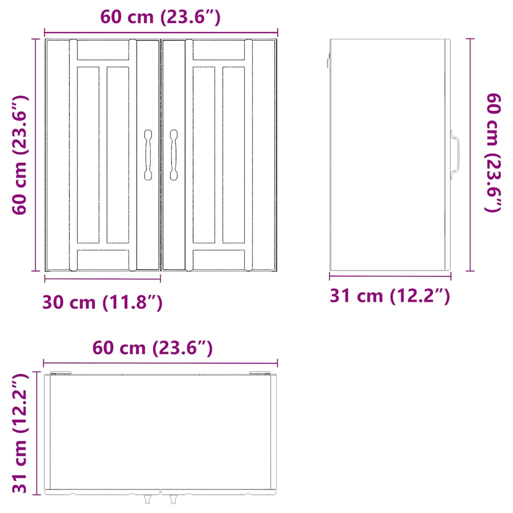 vidaXL Küchen-Hängeschrank Lucca Sonoma-Eiche Holzwerkstoff