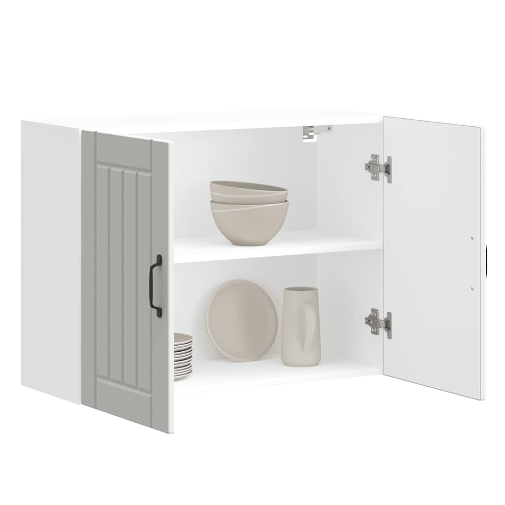 vidaXL Meuble haut de cuisine Lucca Blanc Bois d'ingénierie
