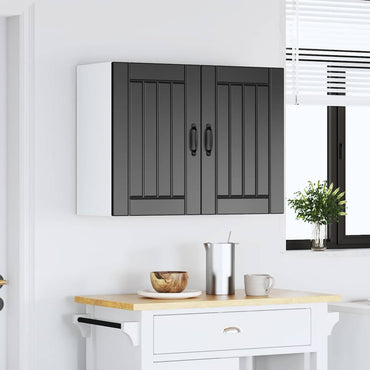 vidaXL Meuble haut de cuisine Lucca Noir Bois d'ingénierie