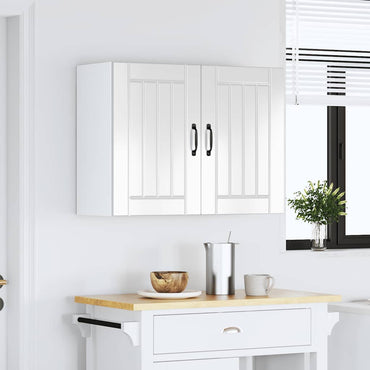 vidaXL Meuble haut de cuisine Lucca blanc brillant en bois d'ingénierie