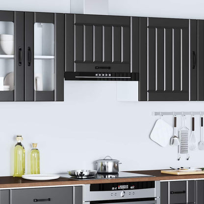 vidaXL Meuble haut de cuisine Lucca Noir Bois d'ingénierie