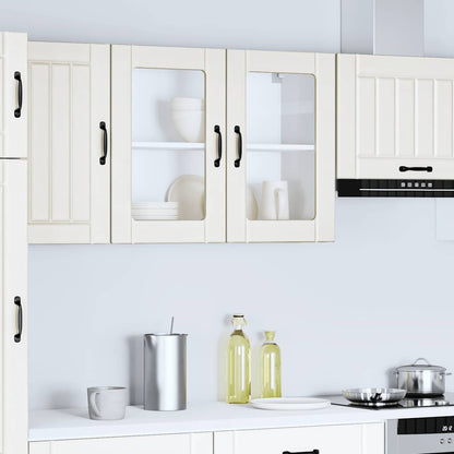 vidaXL Küchen-Hängeschrank mit Glastür Lucca Weiß Holzwerkstoff