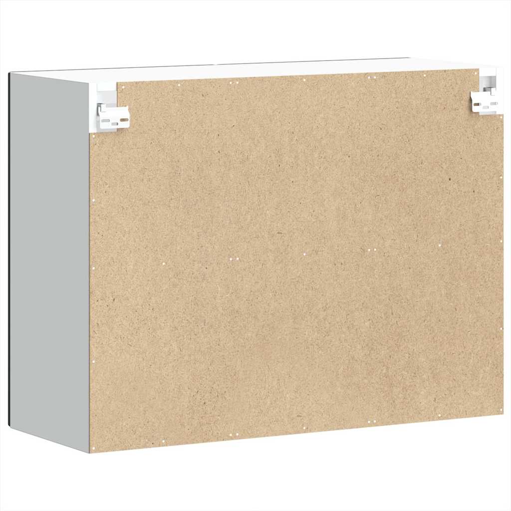 vidaXL Küchen-Hängeschrank mit Glastür Lucca Schwarz Holzwerkstoff