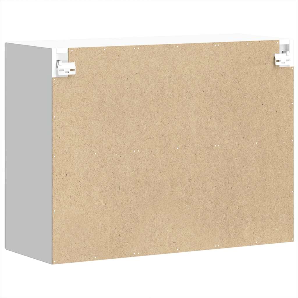vidaXL Küchen-Hängeschrank mit Glastür Lucca Hochglanz-Weiß Holzwerkstoff