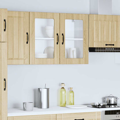 vidaXL Armoire haute de cuisine avec porte vitrée Lucca Chêne sonoma Bois d'ingénierie