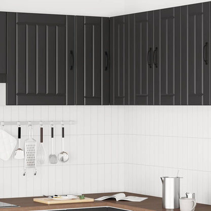vidaXL Küchen-Eckhängeschrank Lucca Schwarz Holzwerkstoff