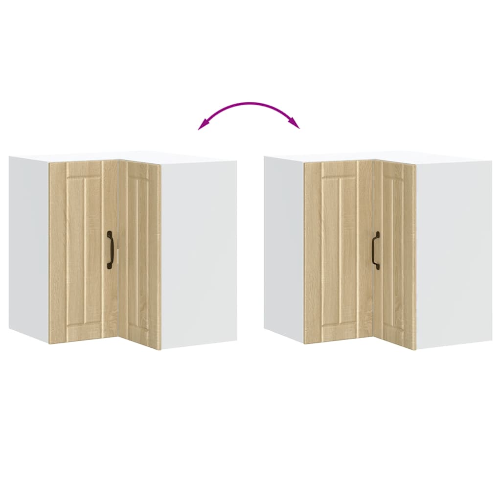 vidaXL Küchen-Eckhängeschrank Lucca Sonoma-Eiche Holzwerkstoff