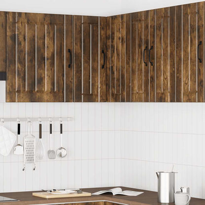 vidaXL Küchen-Eckhängeschrank Lucca Räuchereiche Holzwerkstoff