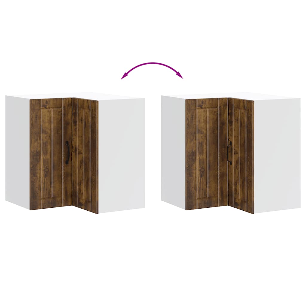 vidaXL Küchen-Eckhängeschrank Lucca Räuchereiche Holzwerkstoff