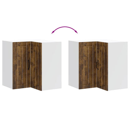 vidaXL Küchen-Eckhängeschrank Lucca Räuchereiche Holzwerkstoff