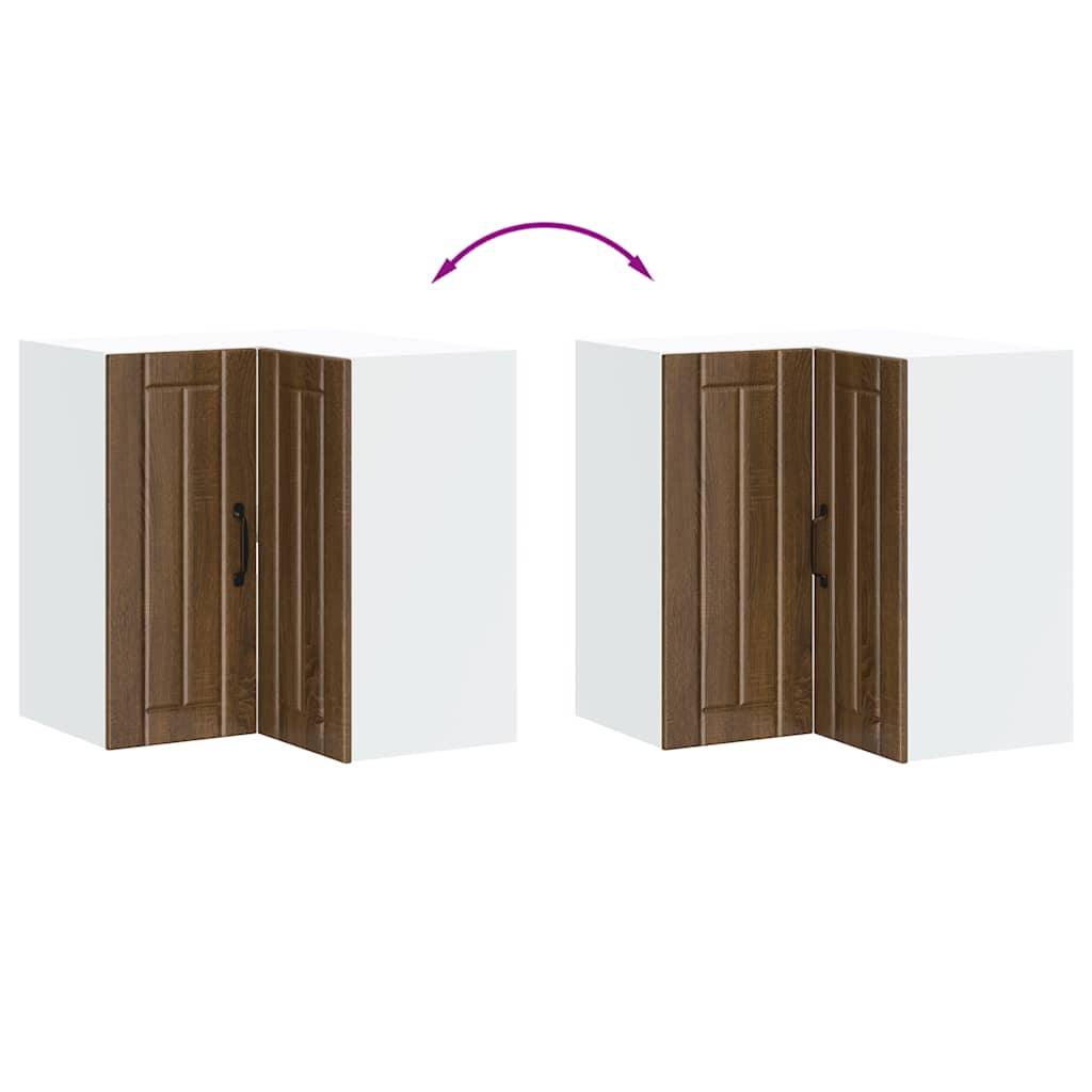 vidaXL Küchen-Eckhängeschrank Lucca Braun Eichen-Optik Holzwerkstoff