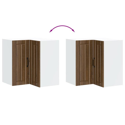 vidaXL Küchen-Eckhängeschrank Lucca Braun Eichen-Optik Holzwerkstoff