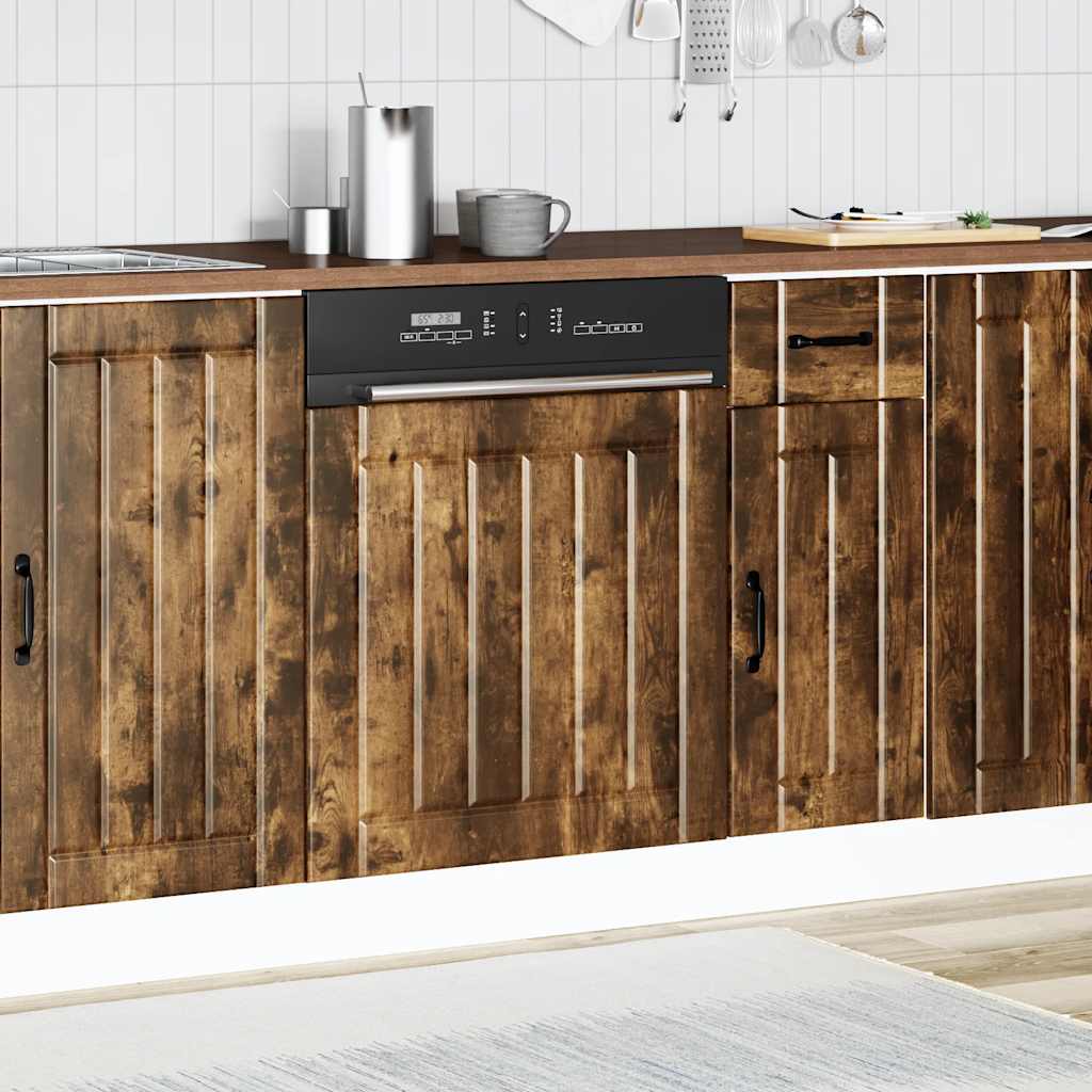 vidaXL Geschirrspülerblende Lucca Räuchereiche Holzwerkstoff