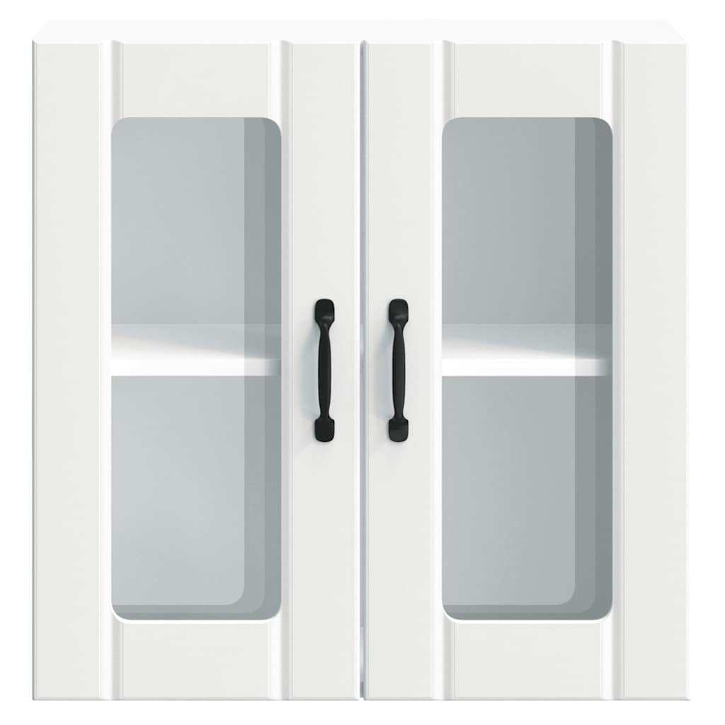 Küchen-Hängeschrank mit Glastür Lucca Weiß Holzwerkstoff