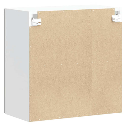vidaXL Küchen-Hängeschrank mit Glastür Lucca Hochglanz-Weiß Holzwerkstoff