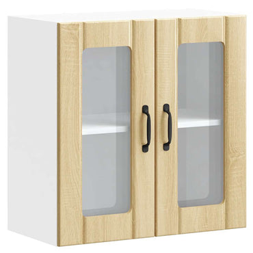 vidaXL Meuble haut de cuisine avec porte en verre Lucca chêne Sonoma, bois d'ingénierie