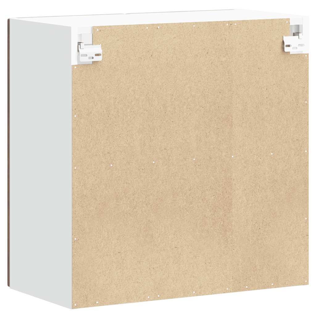 vidaXL Meuble haut de cuisine avec porte vitrée Lucca Chêne fumé Bois d'ingénierie