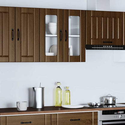 vidaXL Küchen-Hängeschrank mit Glastür Lucca Braun Eichen-Optik