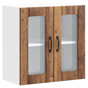 vidaXL Meuble haut de cuisine avec porte vitrée Lucca aspect bois de récupération bois d'ingénierie