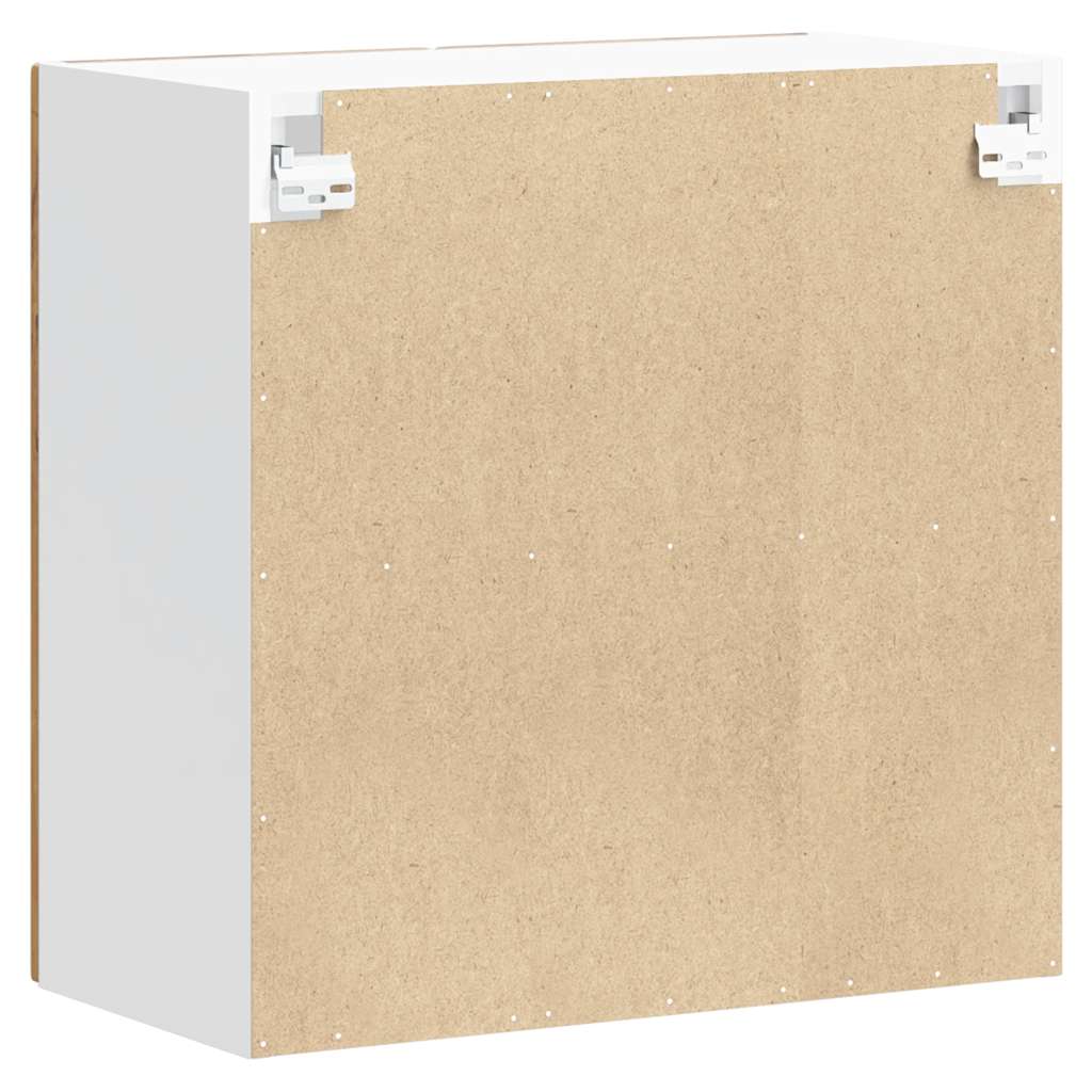 vidaXL Küchen-Hängeschrank mit Glastür Lucca Altholz-Optik Holzwerkstoff