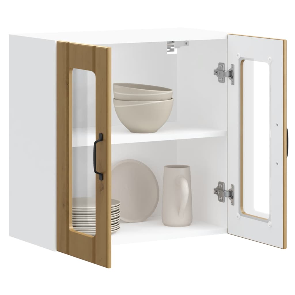 Küchen-Hängeschrank mit Glastür Lucca Artisan-Eiche Holzwerkstoff