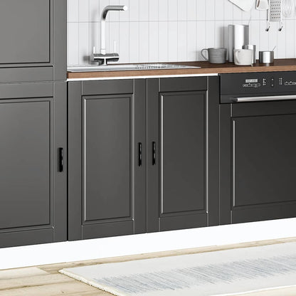 vidaXL Spülenunterschrank Porto Schwarz 80x46x81,5 cm Holzwerkstoff