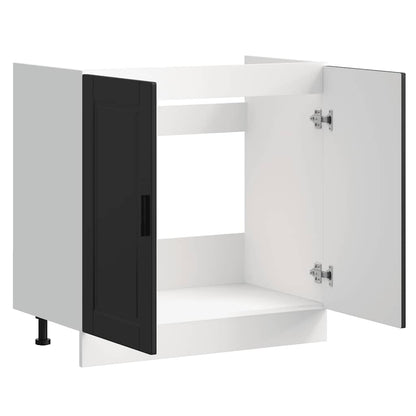 vidaXL Spülenunterschrank Porto Schwarz 80x46x81,5 cm Holzwerkstoff