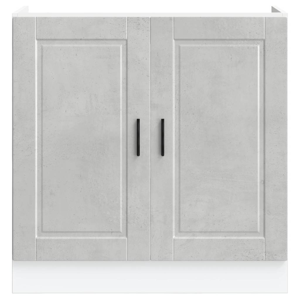 vidaXL Spülenunterschrank Porto Betongrau 80x46x81,5 cm Holzwerkstoff