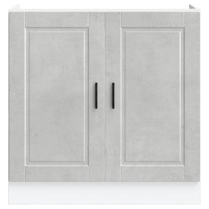vidaXL Spülenunterschrank Porto Betongrau 80x46x81,5 cm Holzwerkstoff