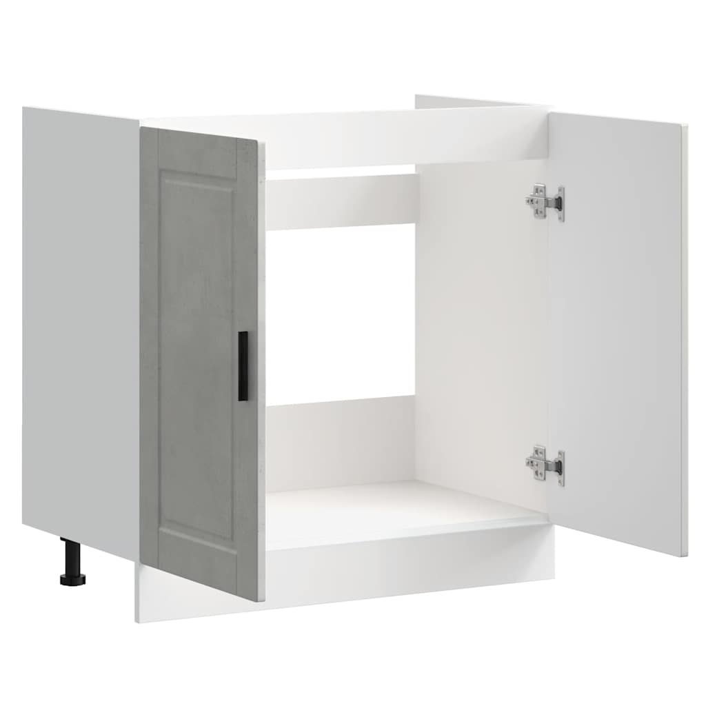 vidaXL Spülenunterschrank Porto Betongrau 80x46x81,5 cm Holzwerkstoff