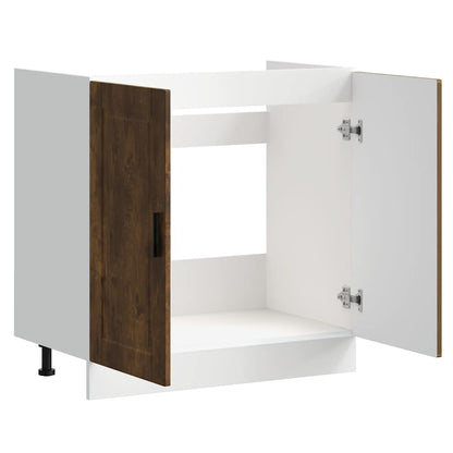 Spülenunterschrank Porto Räuchereiche 80x46x81,5 cm