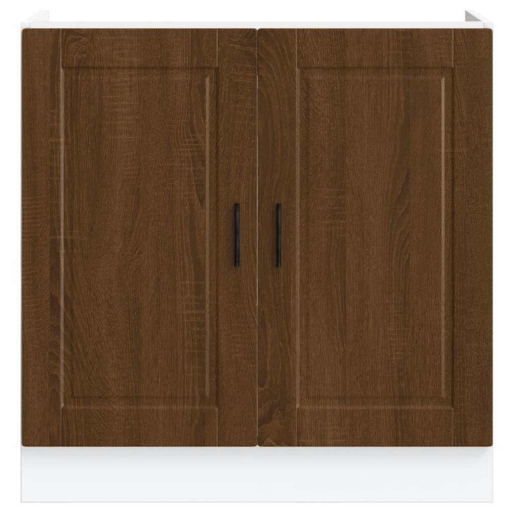 vidaXL Meuble sous-évier Porto aspect chêne marron 80x46x81,5 cm