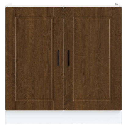 vidaXL Meuble sous-évier Porto aspect chêne marron 80x46x81,5 cm