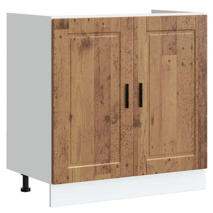 Meuble sous-évier vidaXL Porto aspect bois de récupération 80x46x81,5 cm
