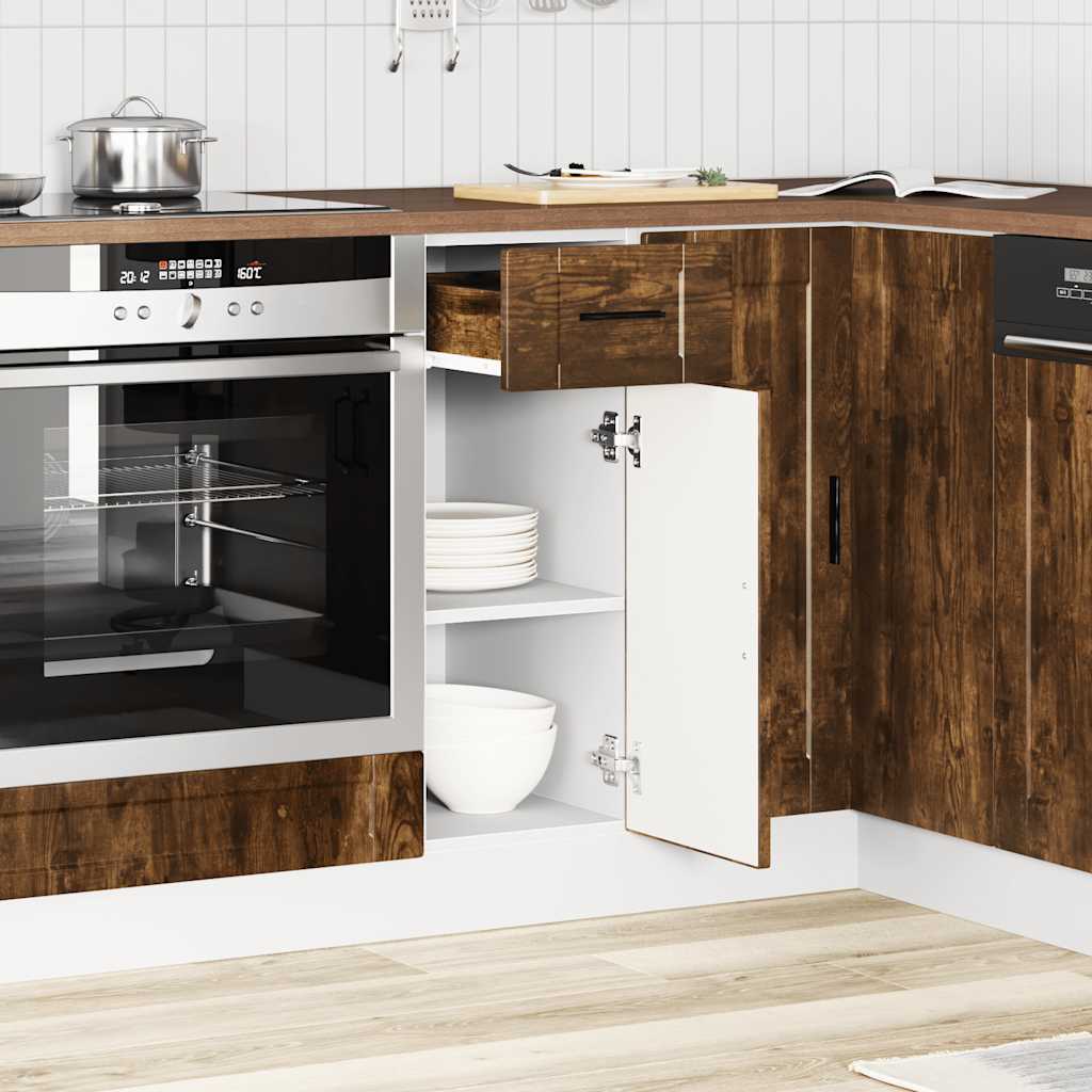 vidaXL Küchenunterschrank Porto Räuchereiche Holzwerkstoff