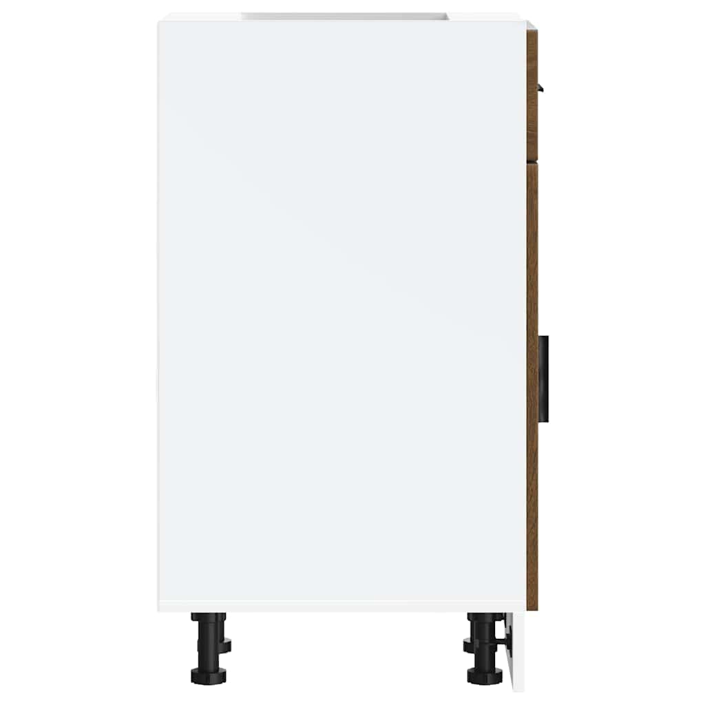 Küchenunterschrank Porto Braun Eichen-Optik Holzwerkstoff