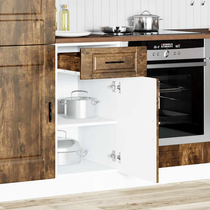 vidaXL Meuble bas de cuisine Porto Chêne fumé Bois d'ingénierie