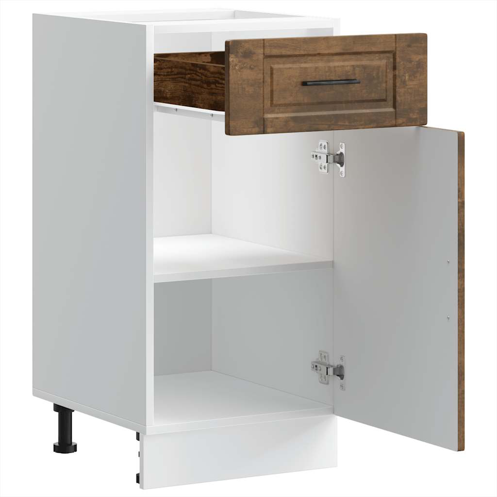 vidaXL Meuble bas de cuisine Porto Chêne fumé Bois d'ingénierie