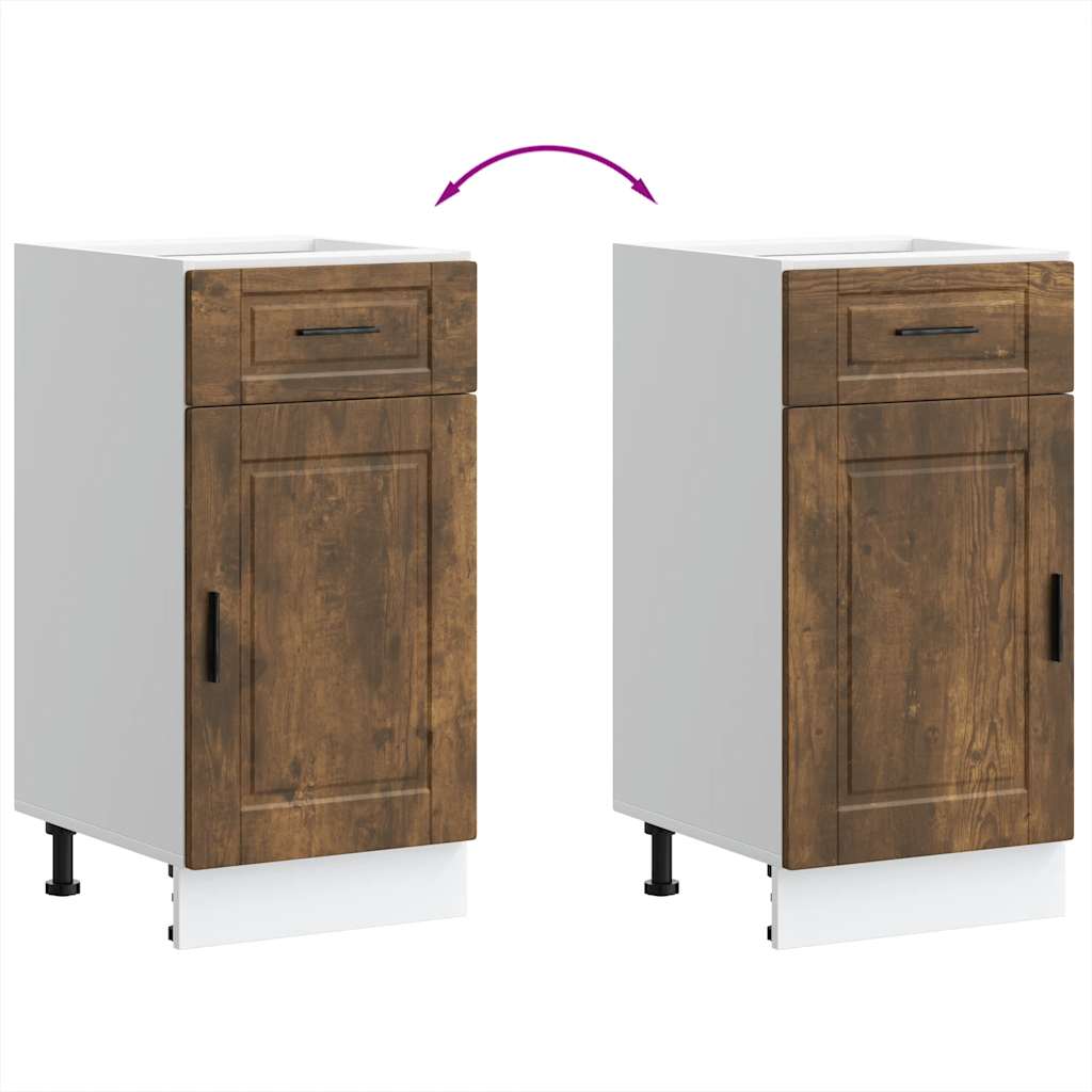 vidaXL Meuble bas de cuisine Porto Chêne fumé Bois d'ingénierie