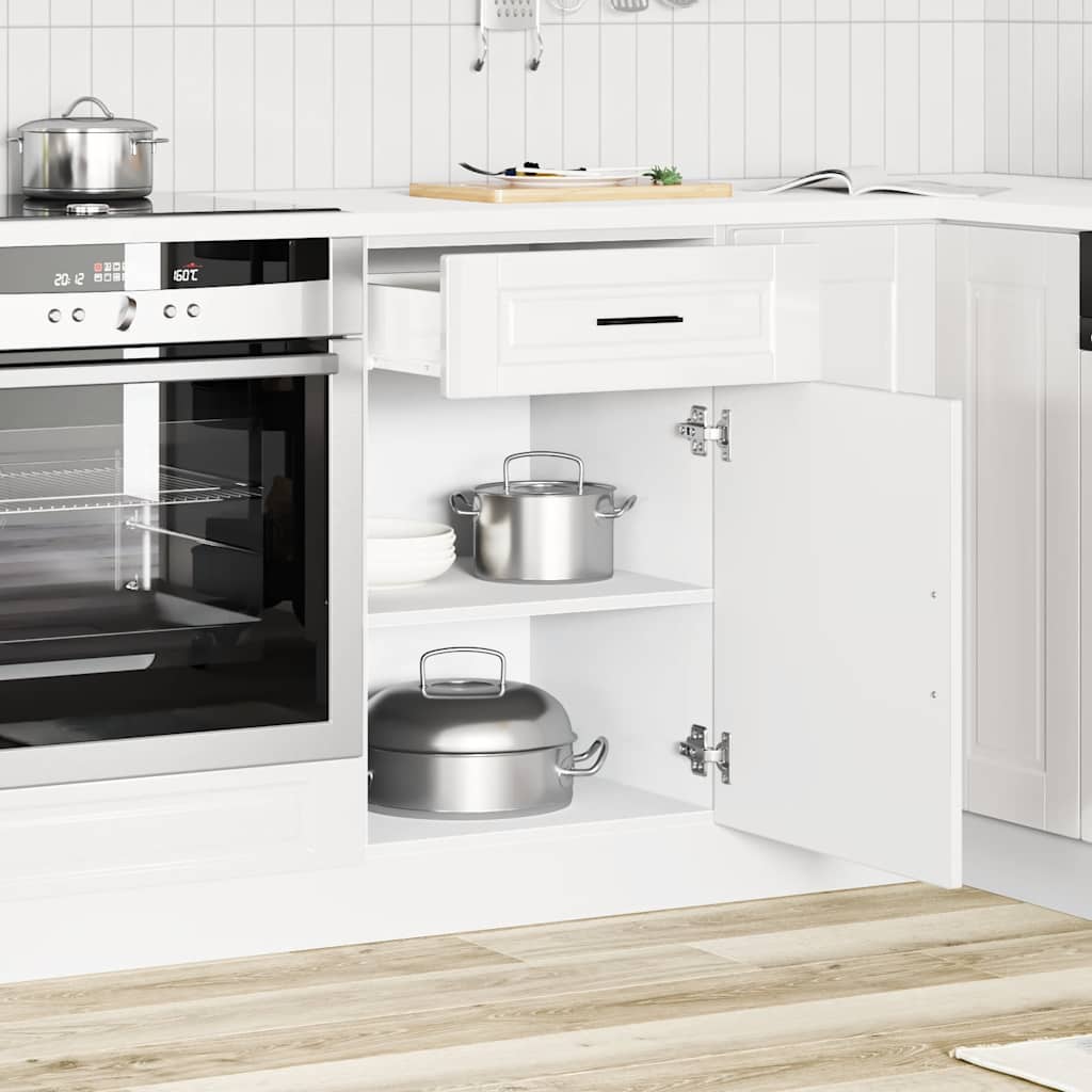 vidaXL Meuble bas de cuisine Porto Blanc brillant Bois d'ingénierie
