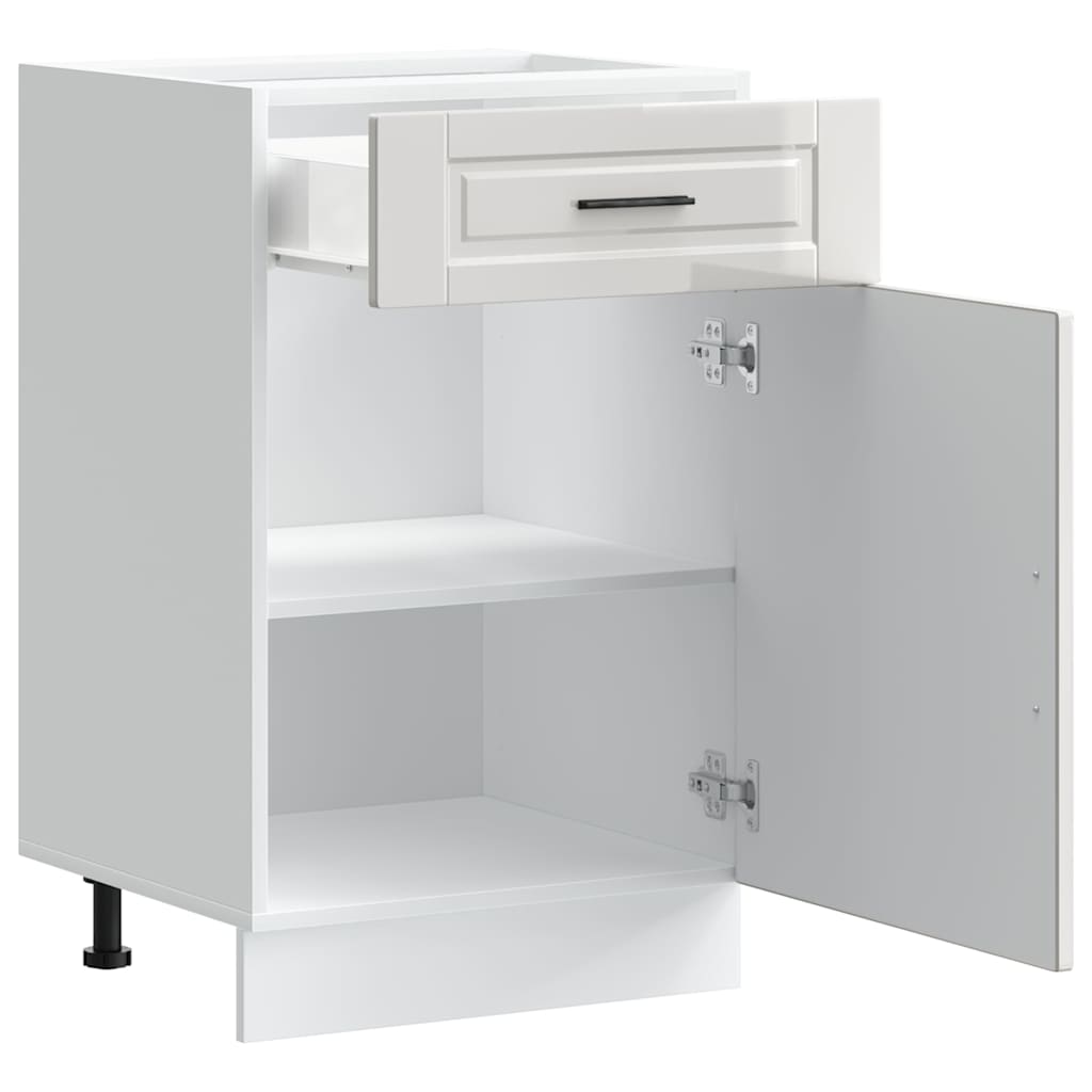 vidaXL Meuble bas de cuisine Porto Blanc brillant Bois d'ingénierie