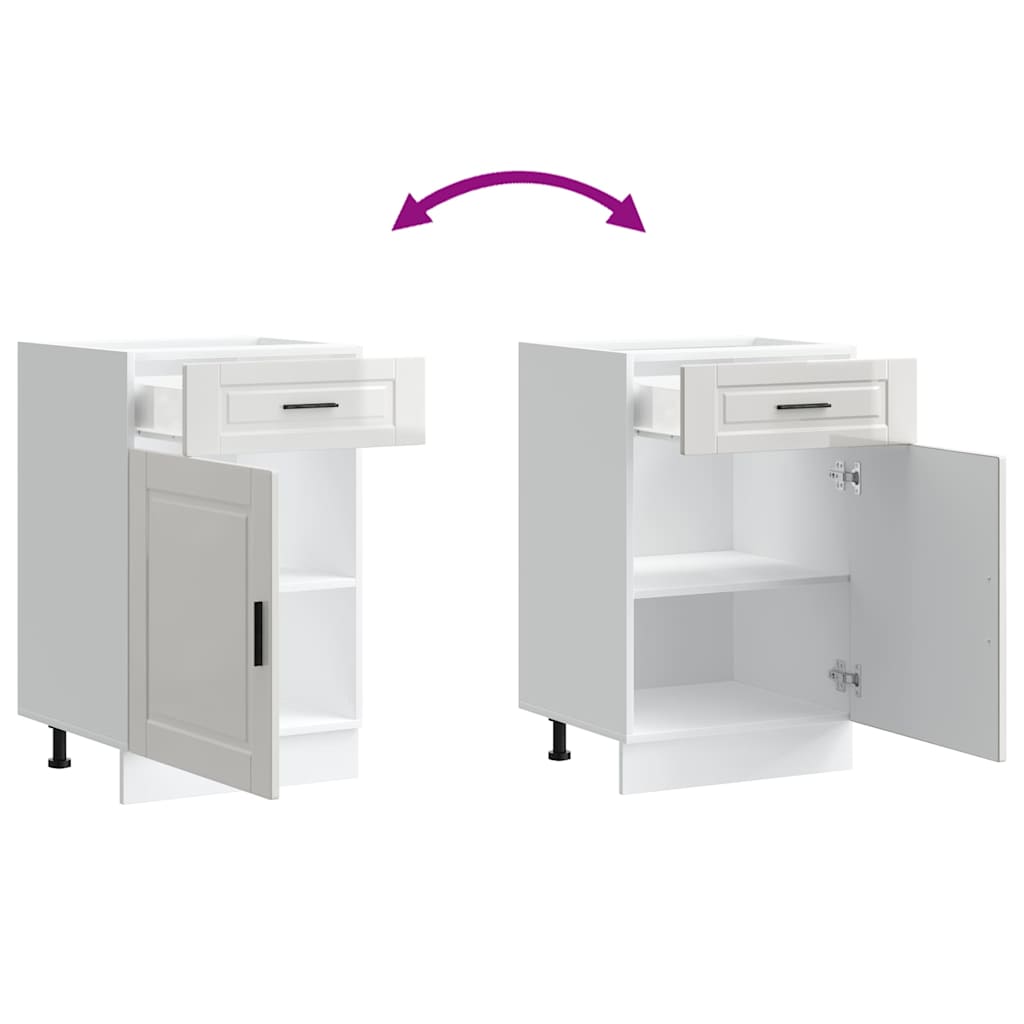 vidaXL Meuble bas de cuisine Porto Blanc brillant Bois d'ingénierie