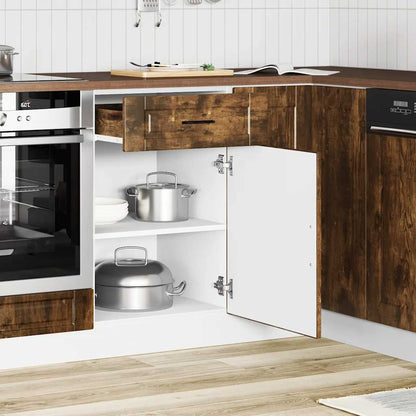 vidaXL Küchenunterschrank Porto Räuchereiche Holzwerkstoff