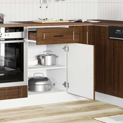vidaXL Küchenunterschrank Porto Braun Eichen-Optik Holzwerkstoff