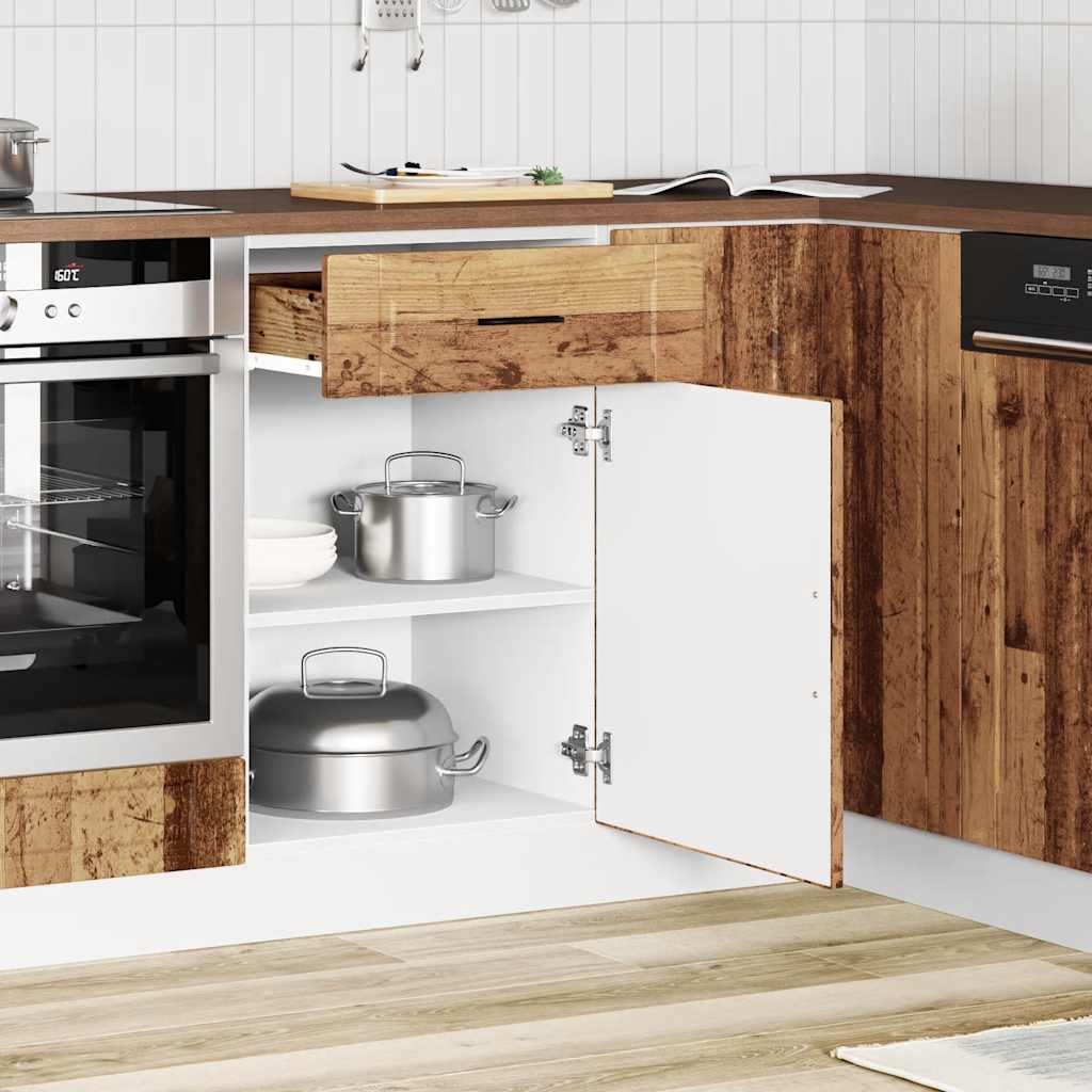 vidaXL Meuble bas de cuisine Porto aspect bois de récupération, bois d'ingénierie