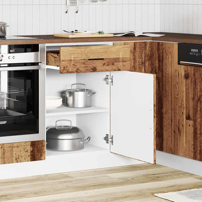 vidaXL Meuble bas de cuisine Porto aspect bois de récupération, bois d'ingénierie