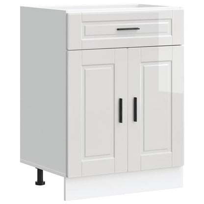 vidaXL Meuble bas de cuisine Porto Blanc brillant Bois d'ingénierie