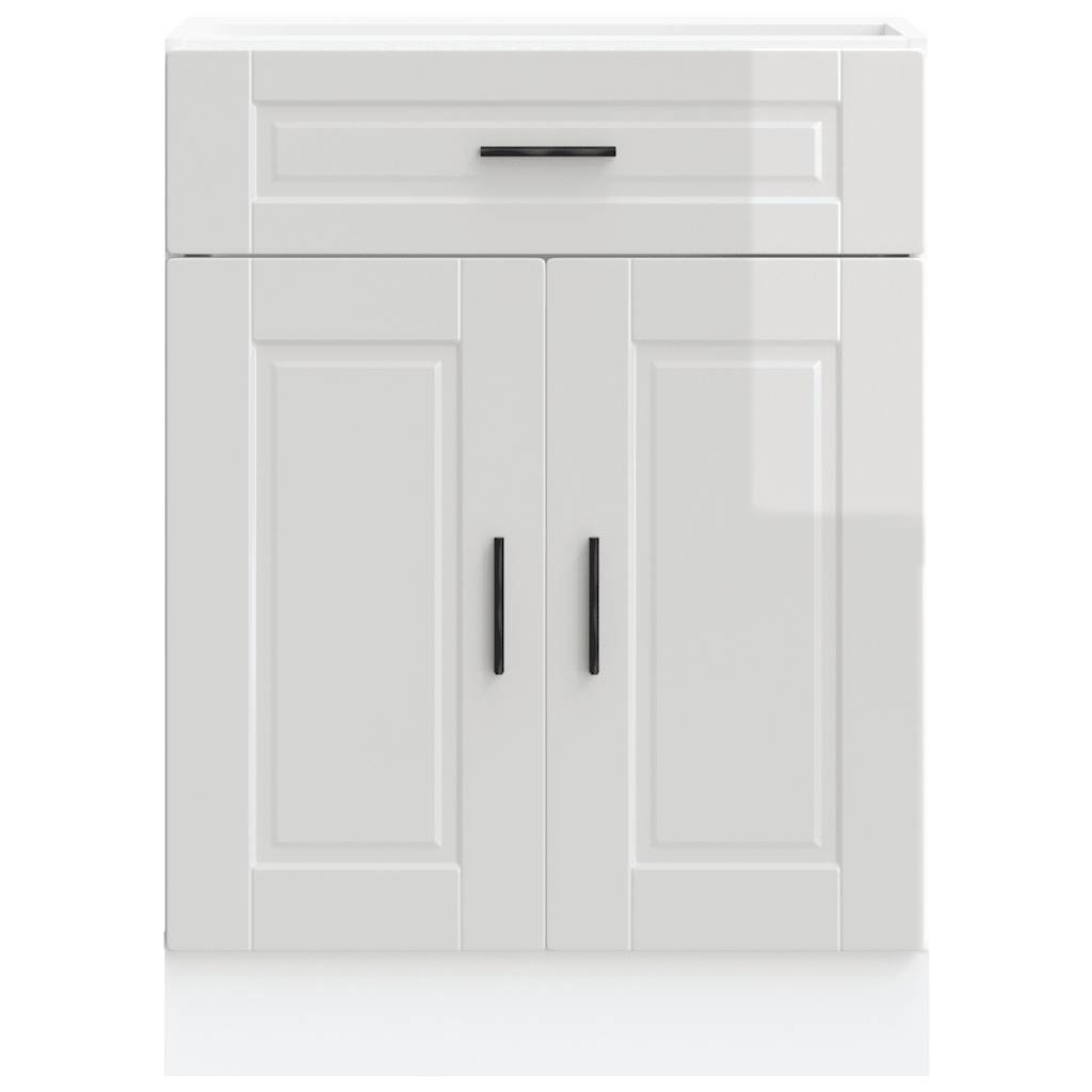 vidaXL Meuble bas de cuisine Porto Blanc brillant Bois d'ingénierie