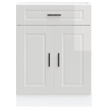 vidaXL Meuble bas de cuisine Porto Blanc brillant Bois d'ingénierie
